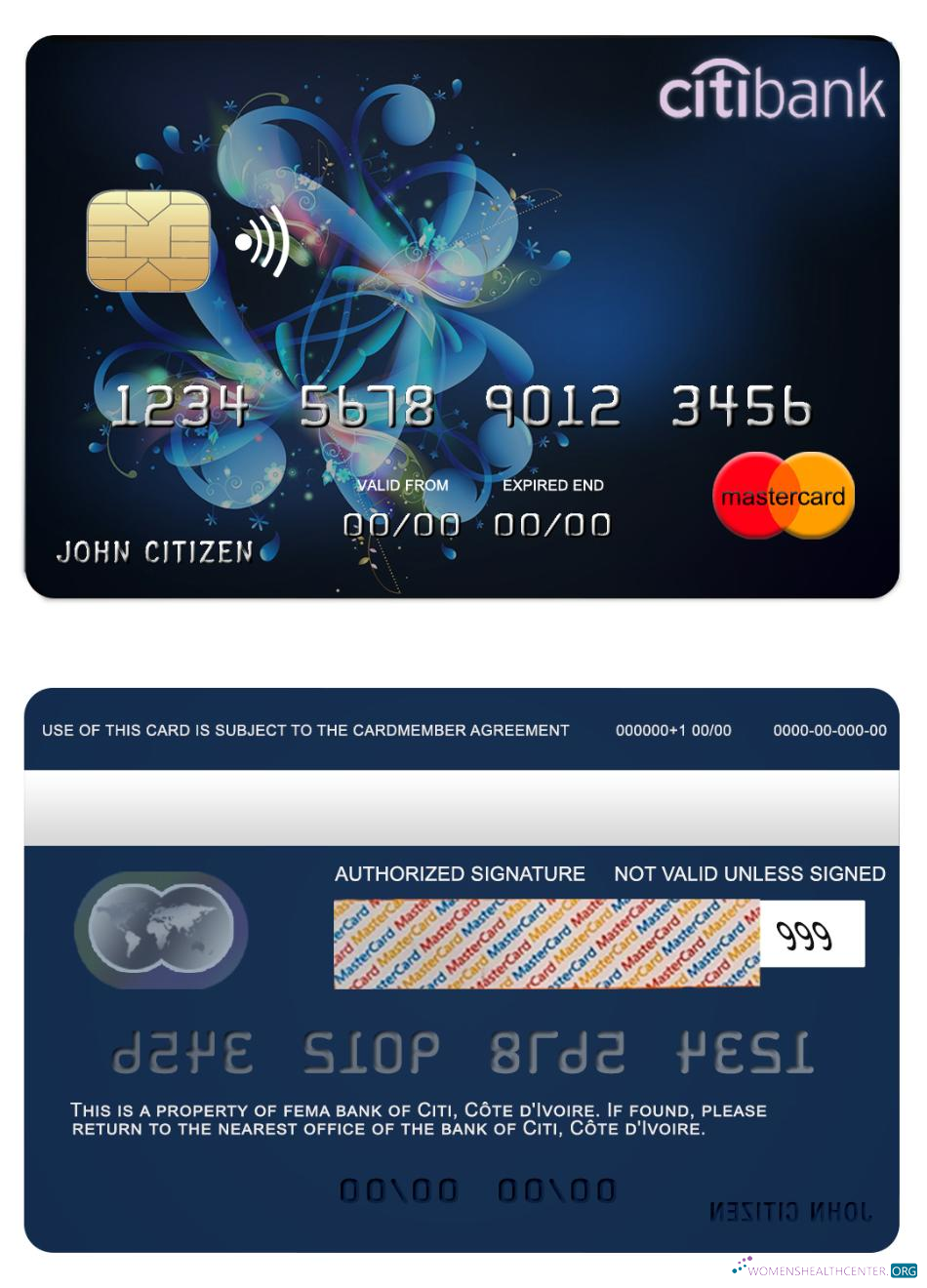 Premium Herunterladen Côte D'Ivoire Citi Bank Mastercard Photoshop Vorlage