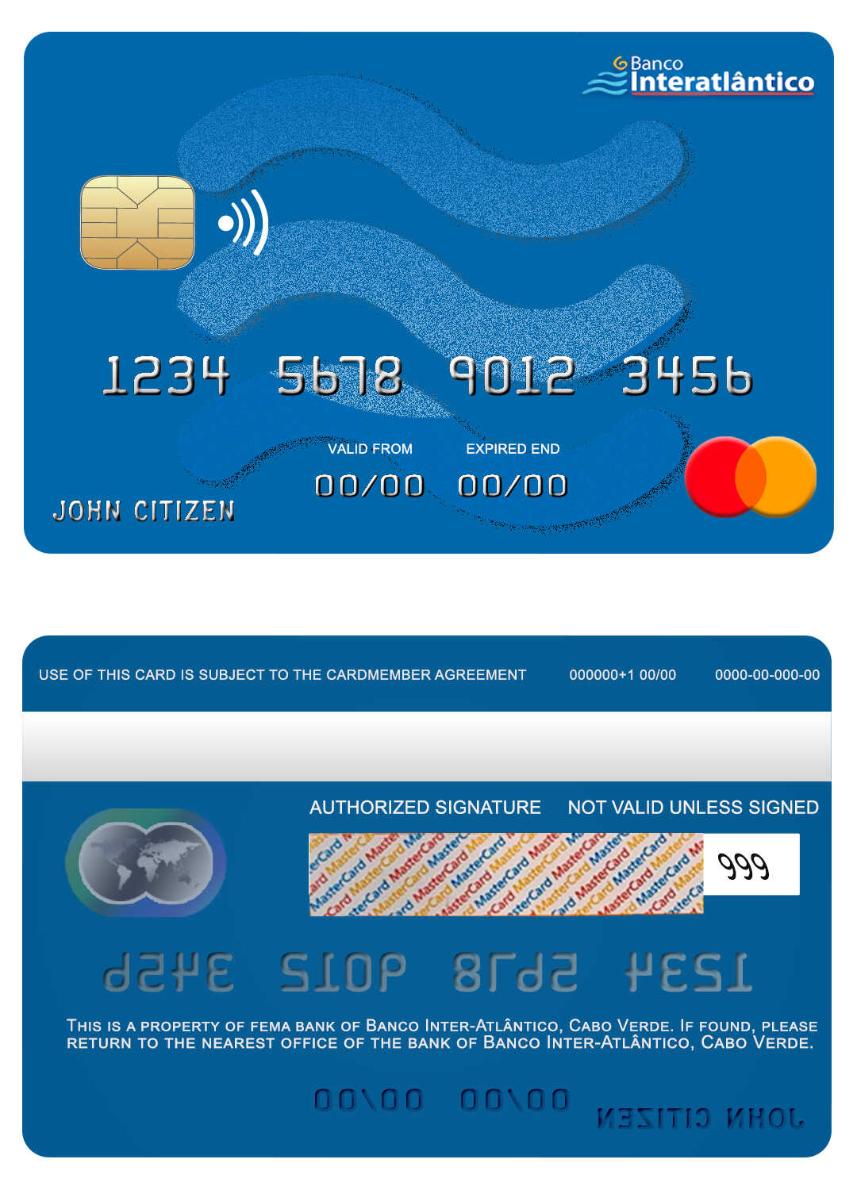 Premium Herunterladen Kap Verde Banco Inter Atlântico Bank Mastercard Photoshop Vorlage