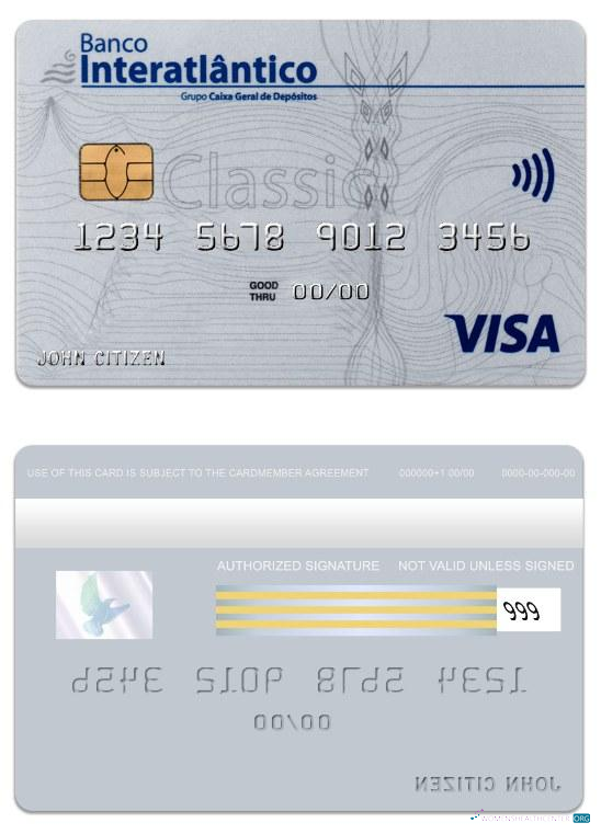 Hochwertige Herunterladen Kap Verde Banco Interatiantico Bank Visa Classic Karte Photoshop Vorlage