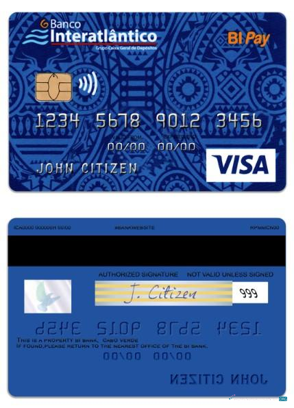 Premium Herunterladen Kap Verde Banco Interatlantico Bank BI Pay Visa Karte Photoshop Vorlage
