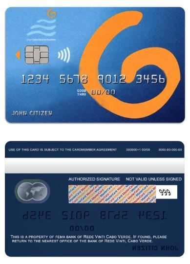 Professionelle Herunterladen Kap Verde Rede Vinti Bank Visa Karte Photoshop Vorlage