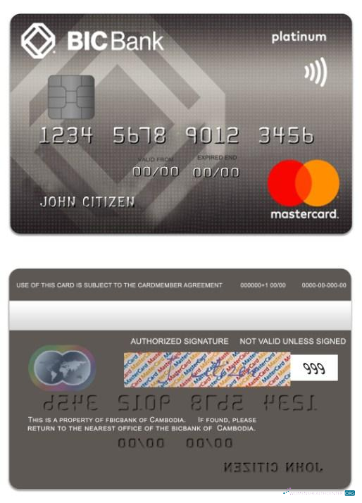Premium Herunterladen Kambodscha BICBank Kredit Platin Mastercard Photoshop Vorlage