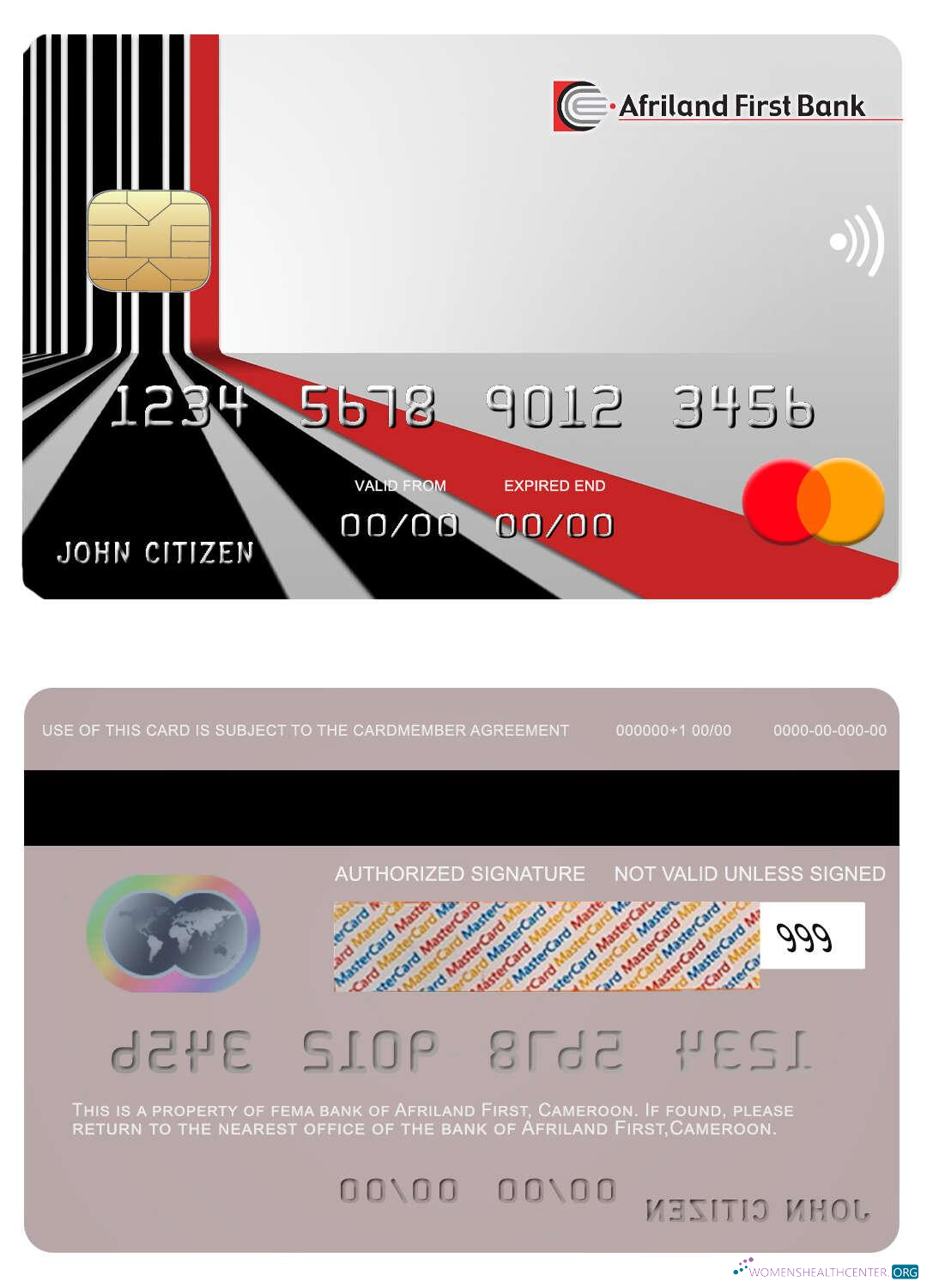 Professionelle Herunterladen Kamerun Afriland Erste Bank Mastercard Photoshop Vorlage