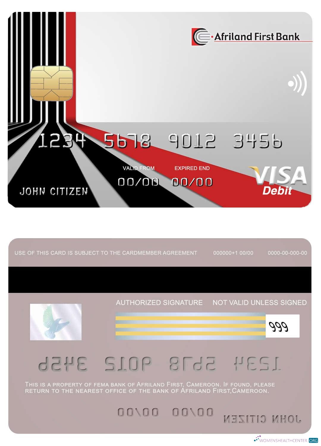 Professionelle Herunterladen Kamerun Afriland Erste Bank Visa Karte Photoshop Vorlage