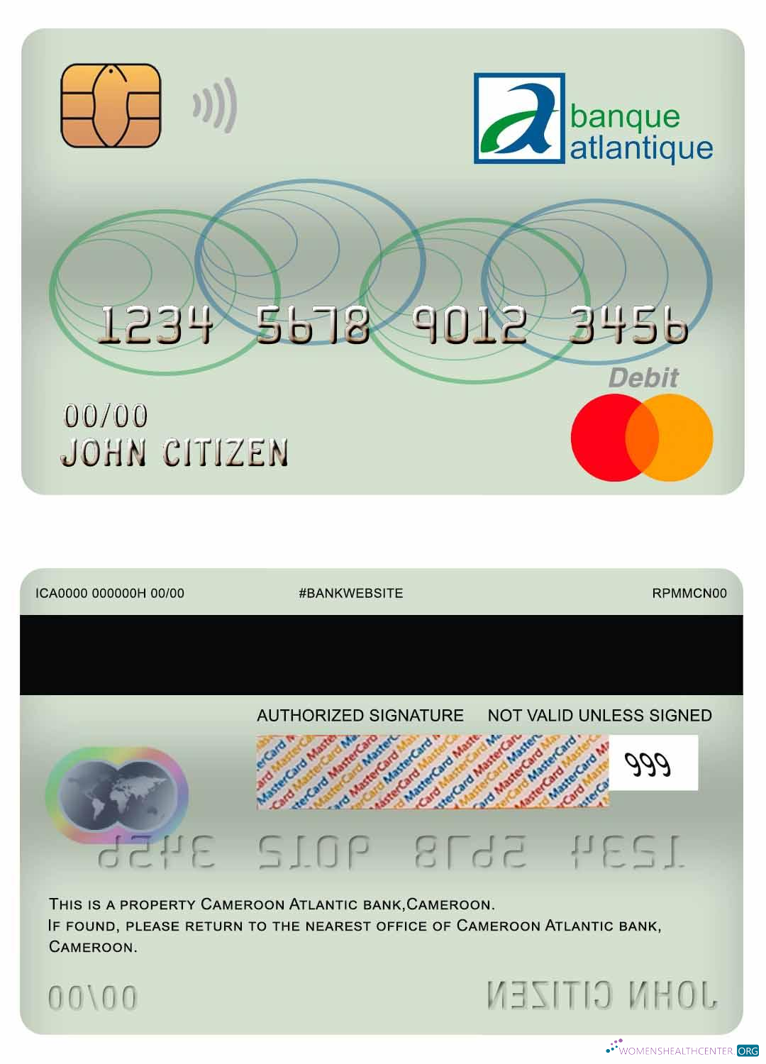 Professionelle Herunterladen Kamerun Atlantic Bank Mastercard Debit Karte Photoshop Vorlage