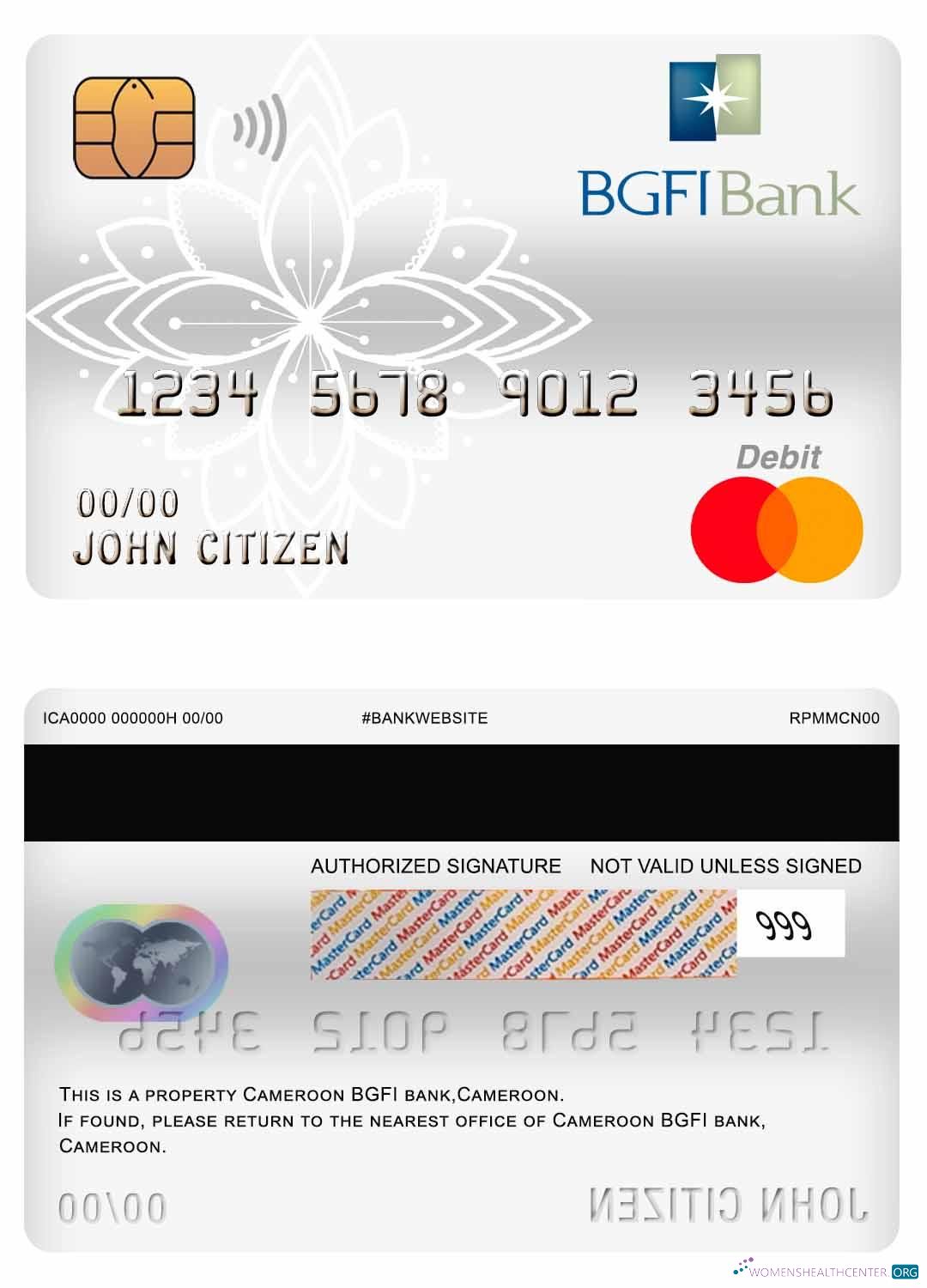 Hochwertige Herunterladen Kamerun BGFI Bank Master Debit Karte Photoshop Vorlage