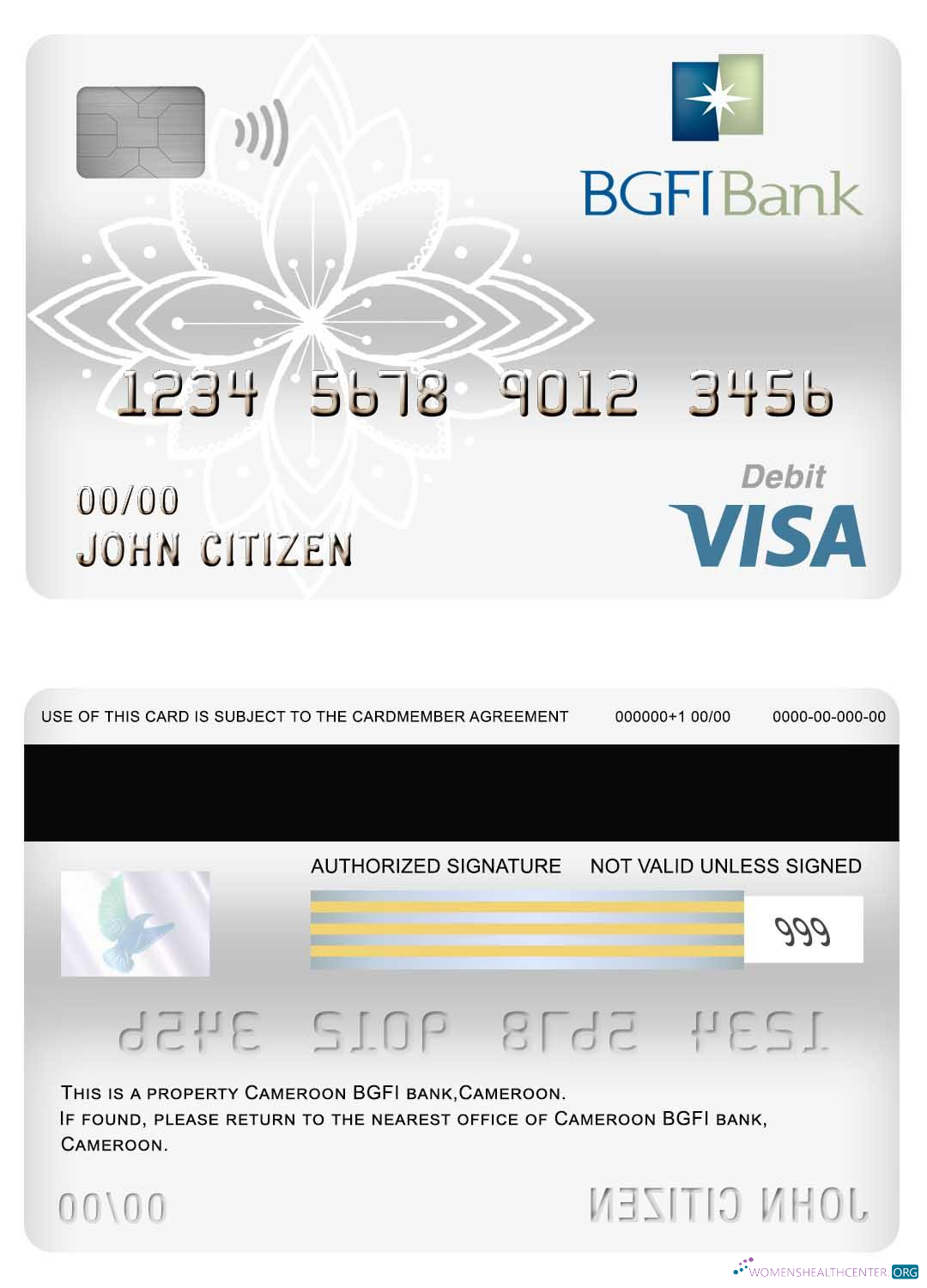 Premium Herunterladen Kamerun BGFI Bank Visa Debit Karte Photoshop Vorlage