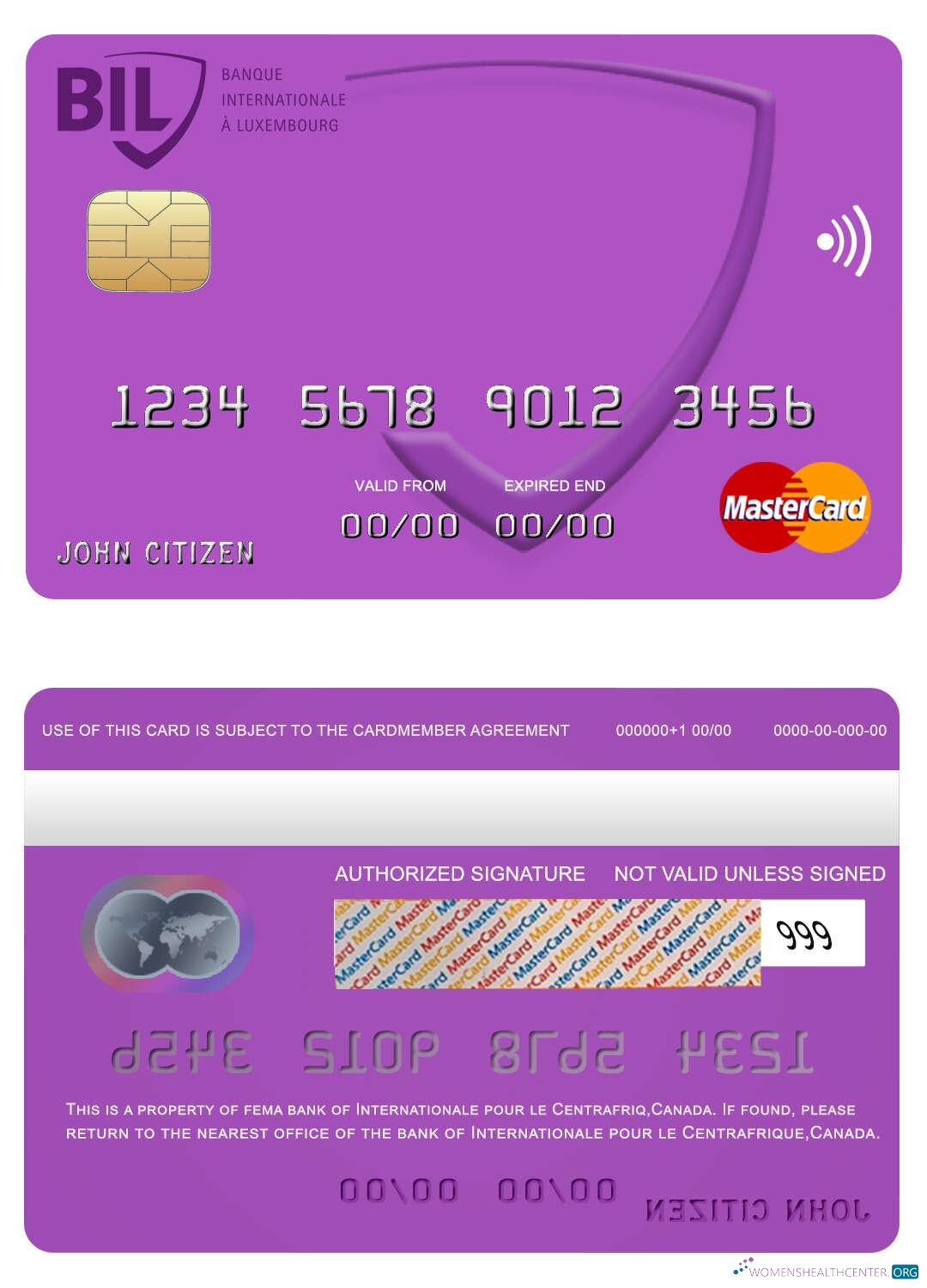 Professionelle Herunterladen Kanada Internationale pour Le Centrafrique Bank Mastercard Photoshop Vorlage