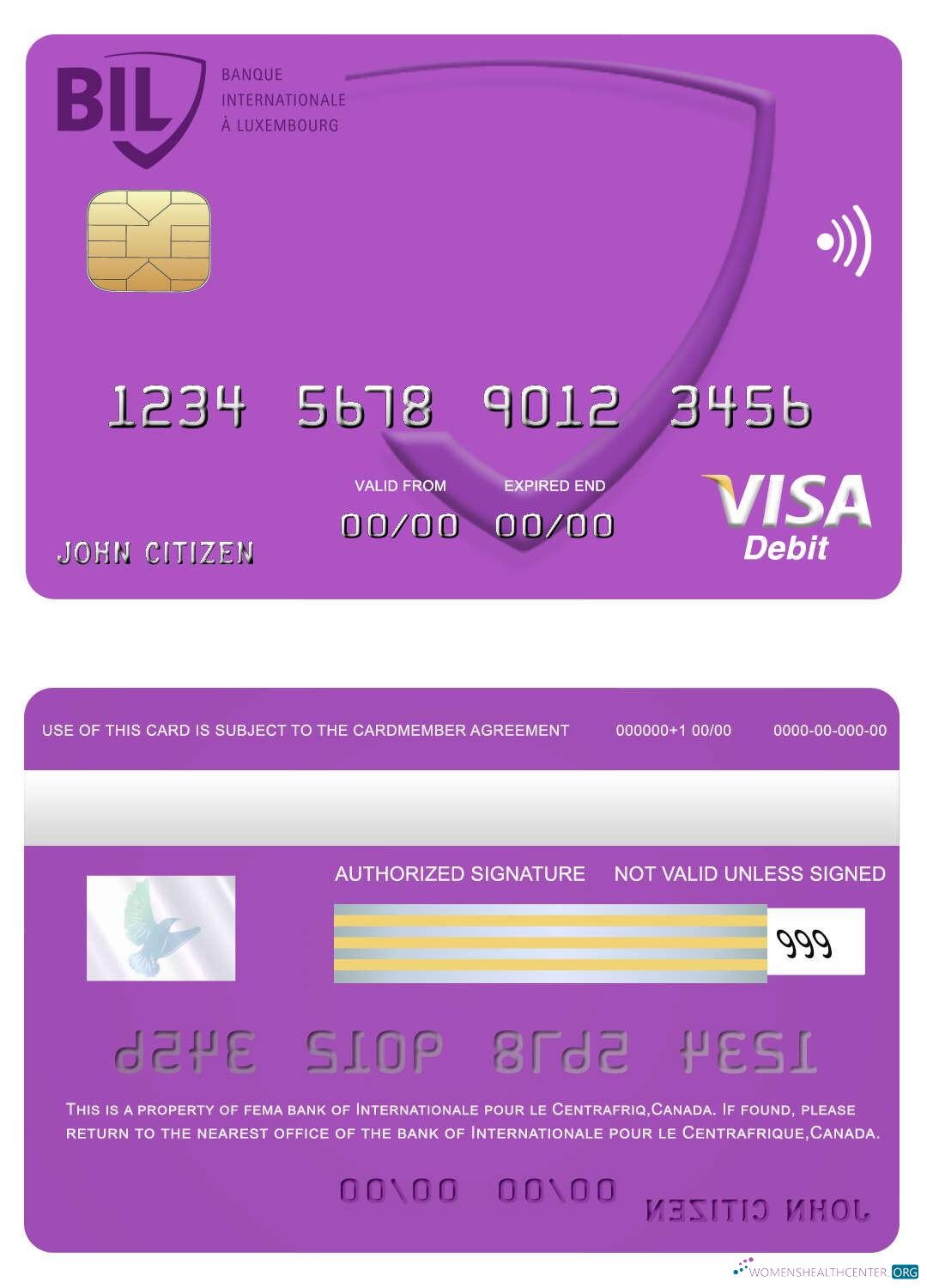 Premium Herunterladen Kanada Internationale pour Le Centrafrique Bank Visa Karte Photoshop Vorlage