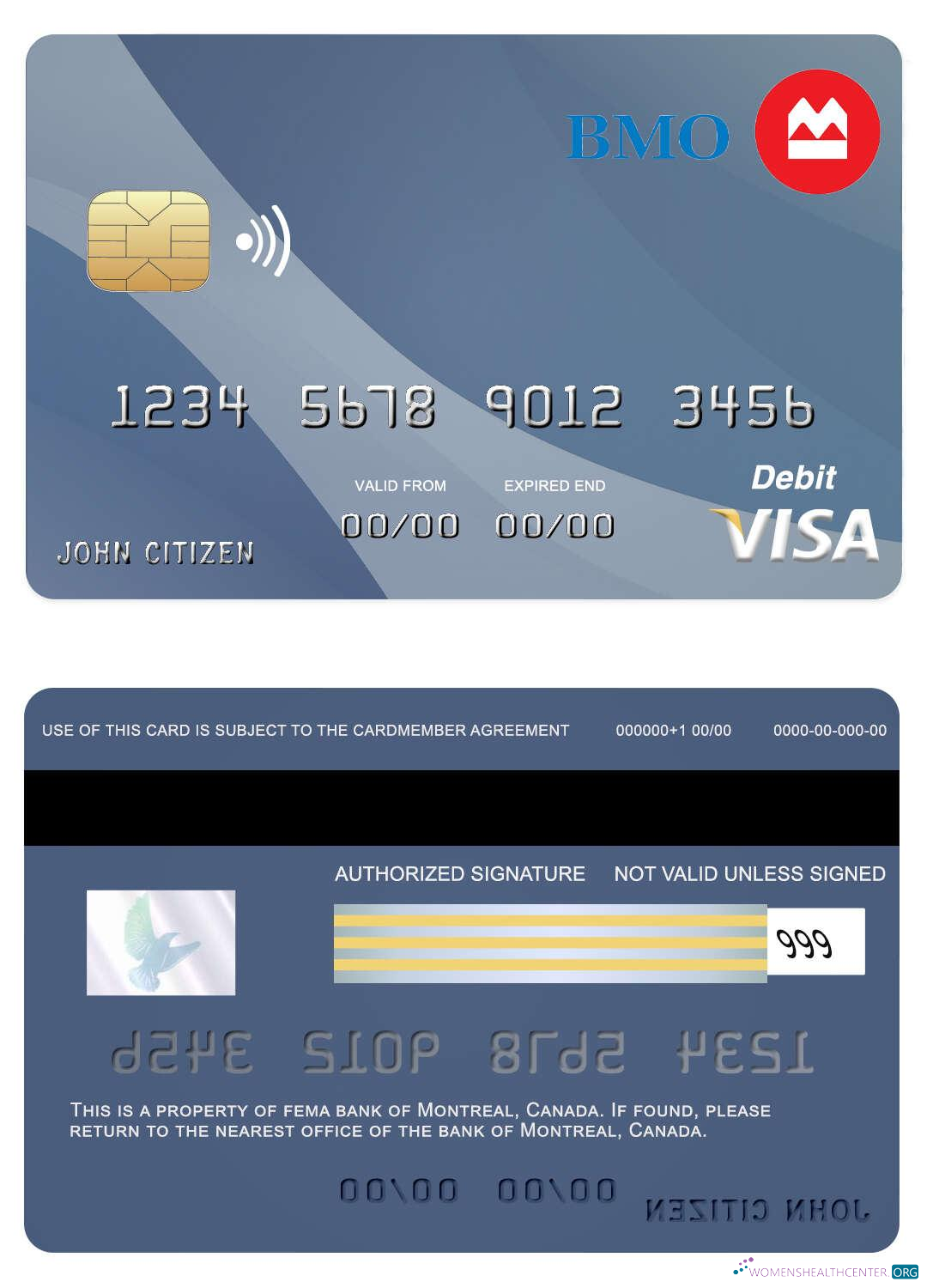 Professionelle Herunterladen Kanada Montreal Bank Visa Karte Photoshop Vorlage