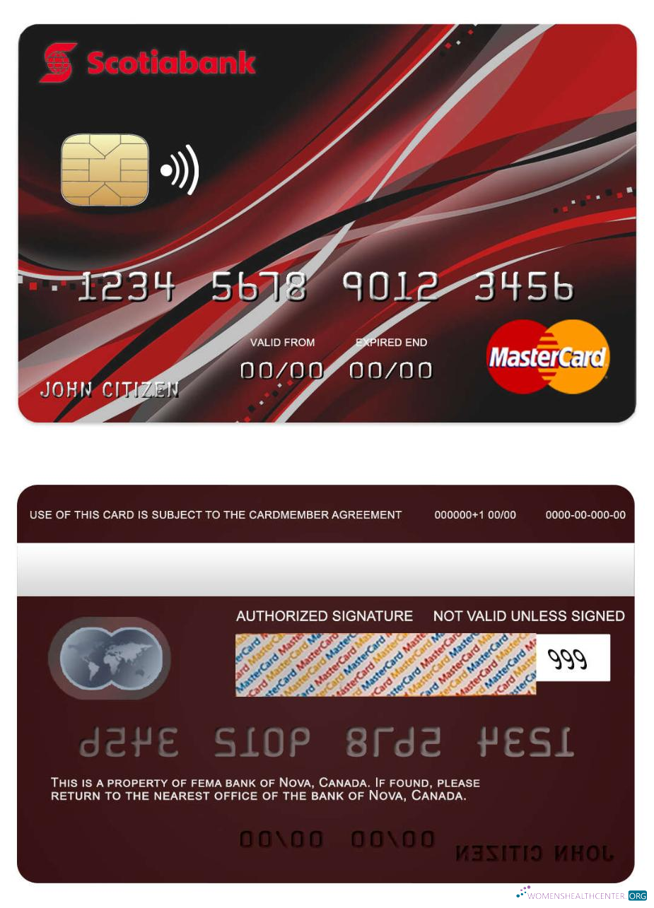 Hochwertige Herunterladen Kanada Nova Bank Mastercard Photoshop Vorlage