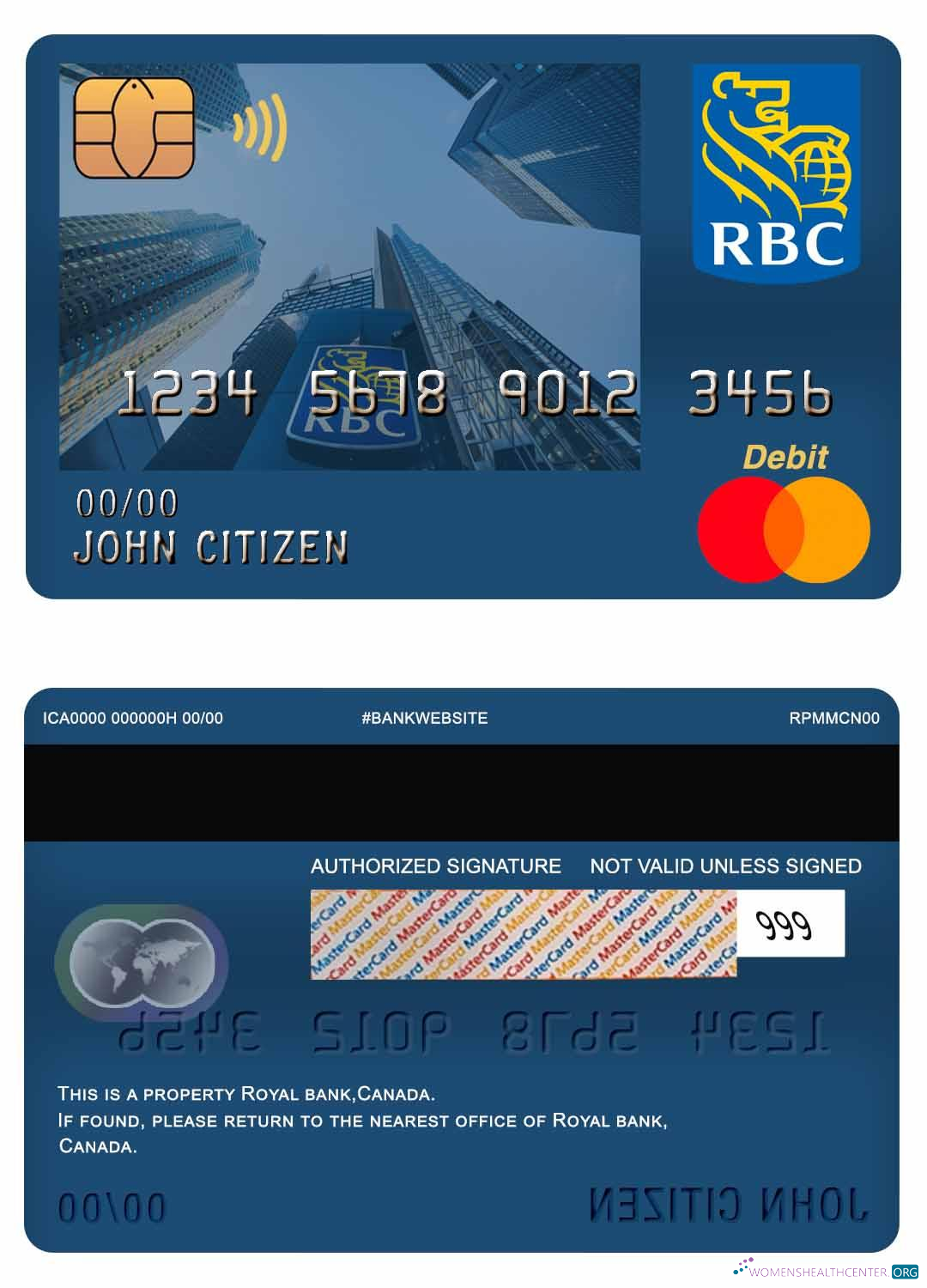 Premium Herunterladen Kanada Royal Bank Mastercard Debit Karte Photoshop Vorlage