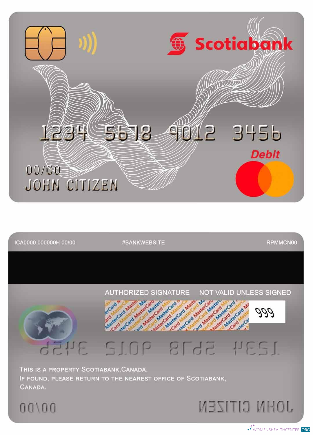 Professionelle Herunterladen Kanada Scotiabank Mastercard Debit Karte Photoshop Vorlage