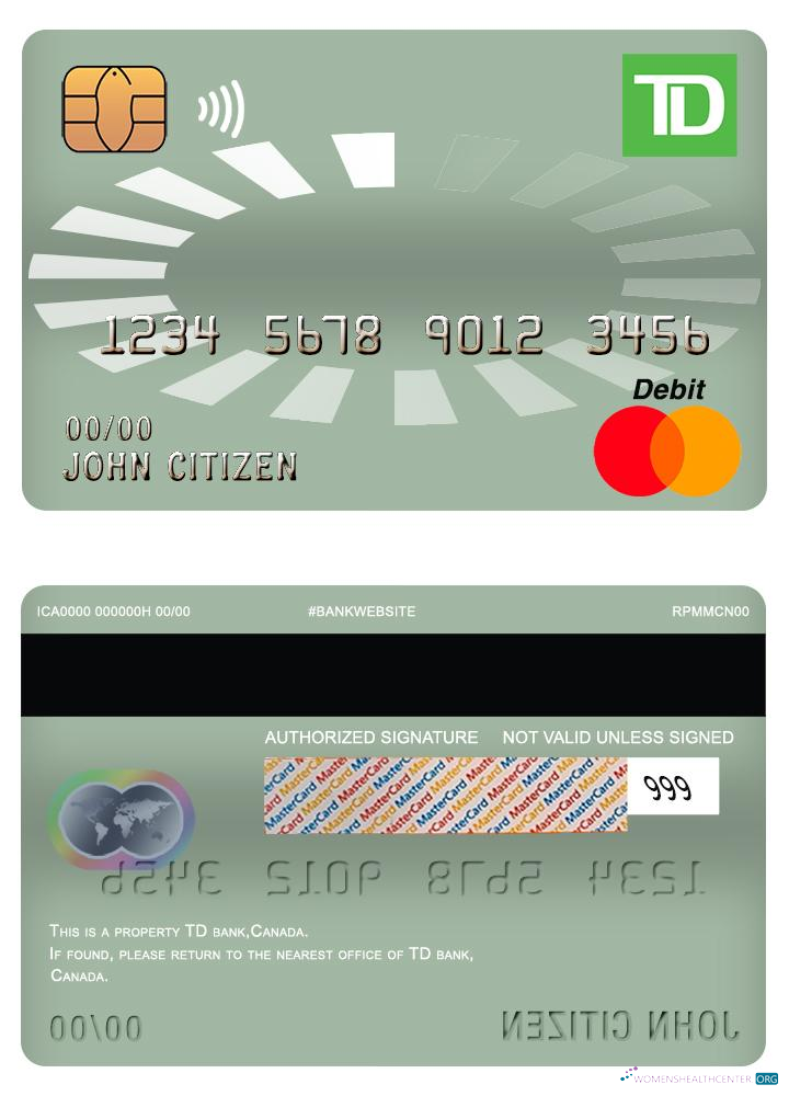 Premium Herunterladen Kanada TD Master Debit Karte Photoshop Vorlage