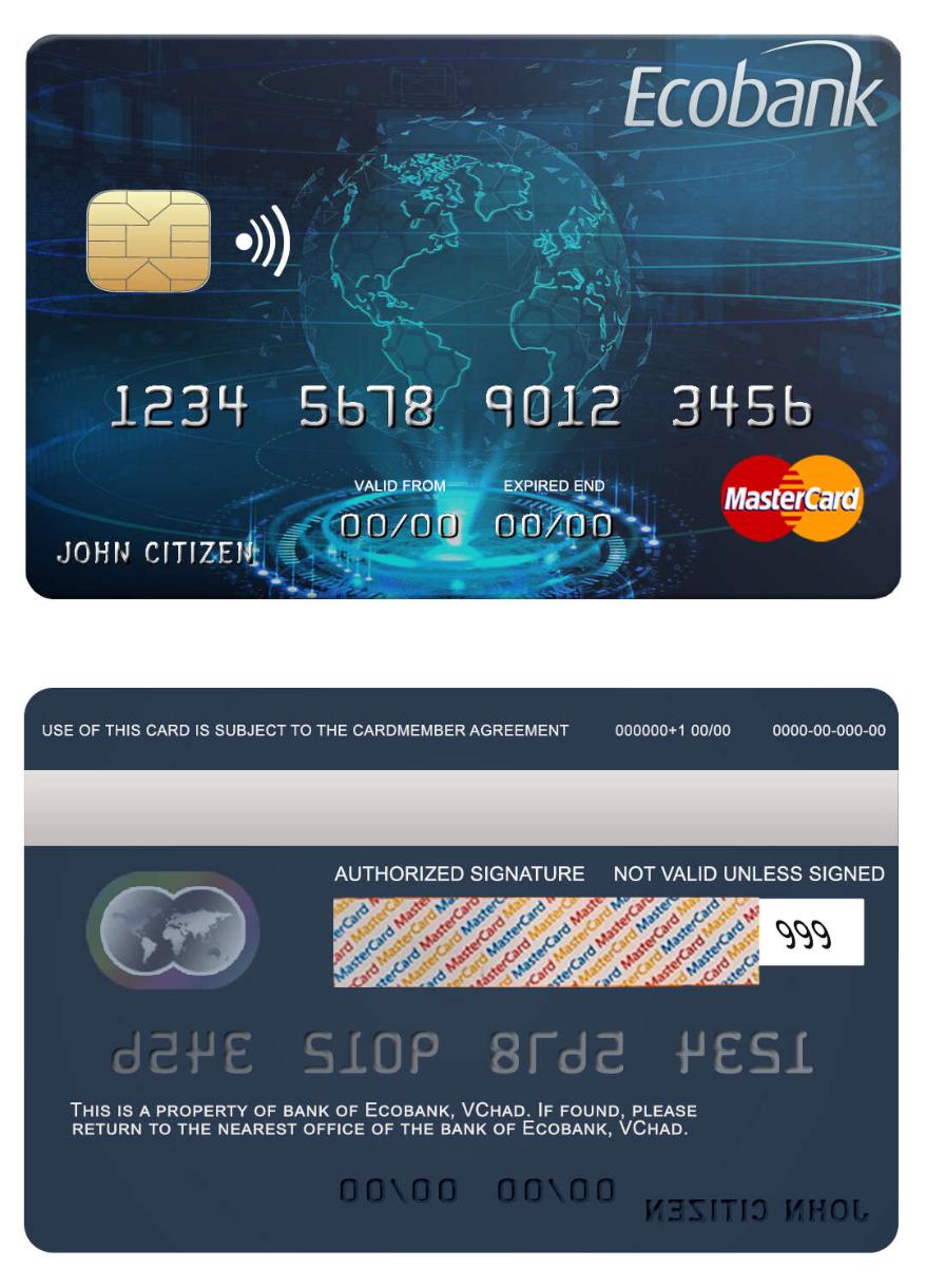 Premium Herunterladen Tschad Ecobank Bank Mastercard Photoshop Vorlage
