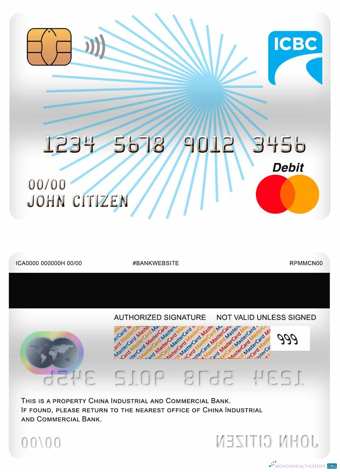 Hochwertige Herunterladen China Industrial und Kommerziell Bank Master Debit Karte Photoshop Vorlage