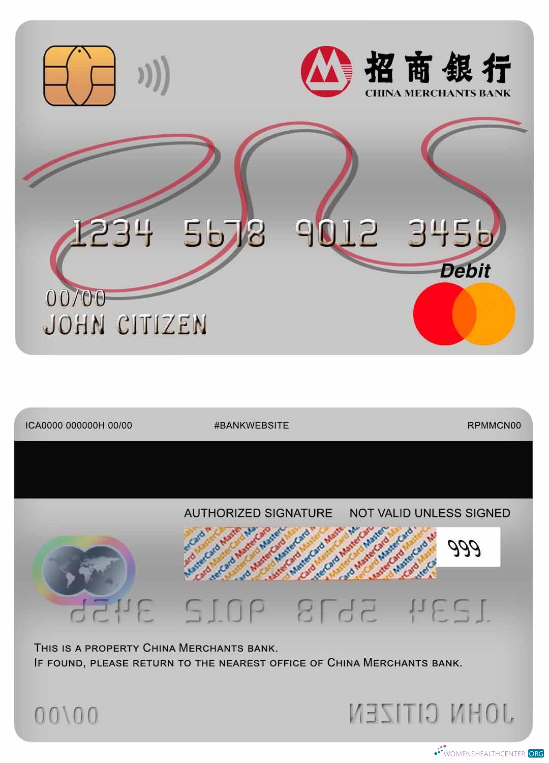 Professionelle Herunterladen China Merchants Bank Master Debit Karte Photoshop Vorlage