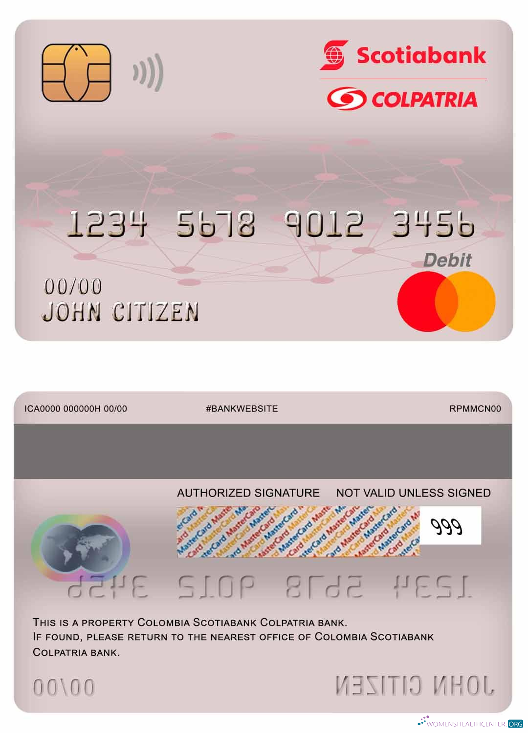 Premium Herunterladen Kolumbien Scotiabank Colpatria Bank Master Debit Karte Photoshop Vorlage