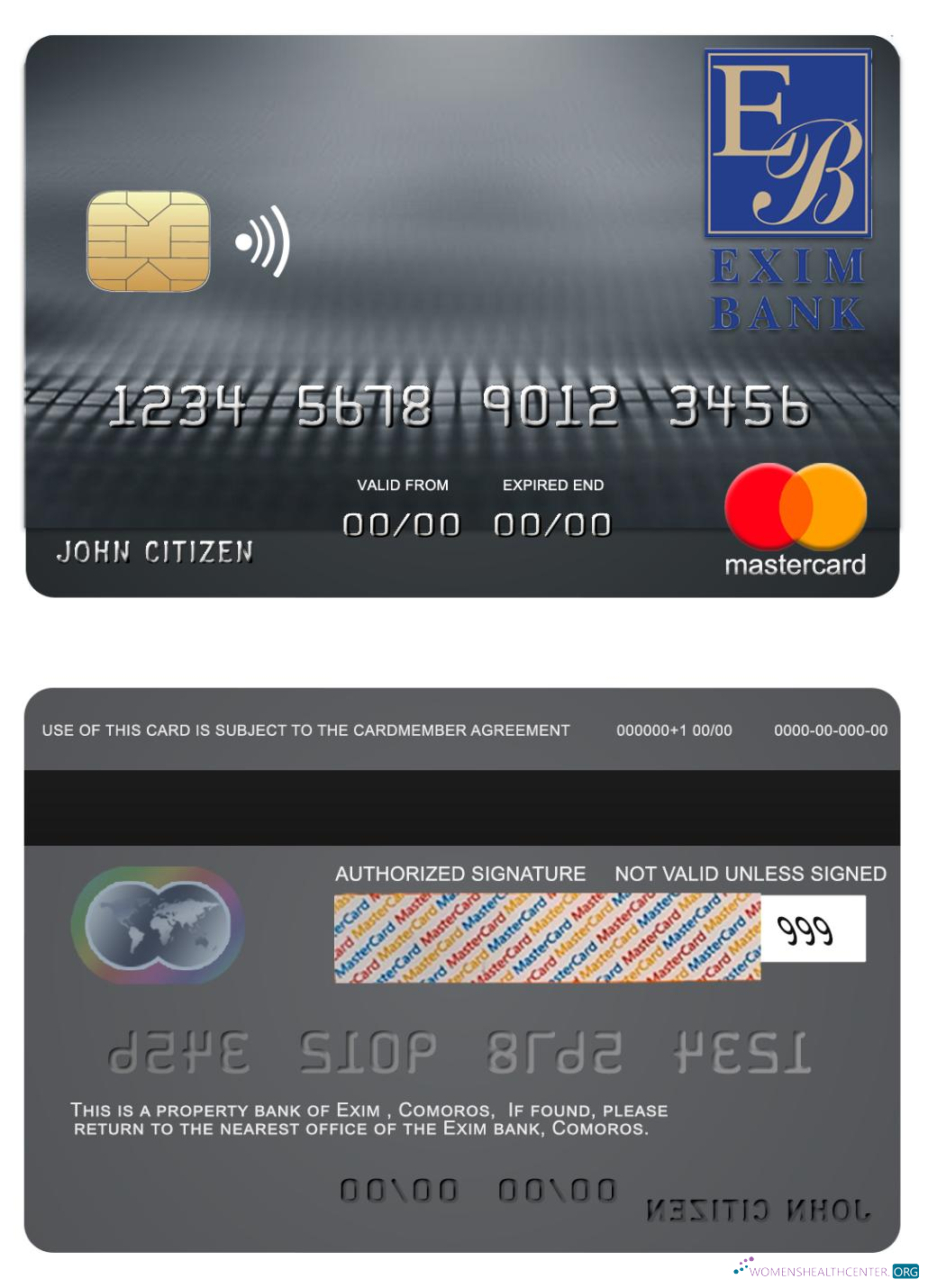 Premium Herunterladen Komoren Exim Bank Mastercard Photoshop Vorlage