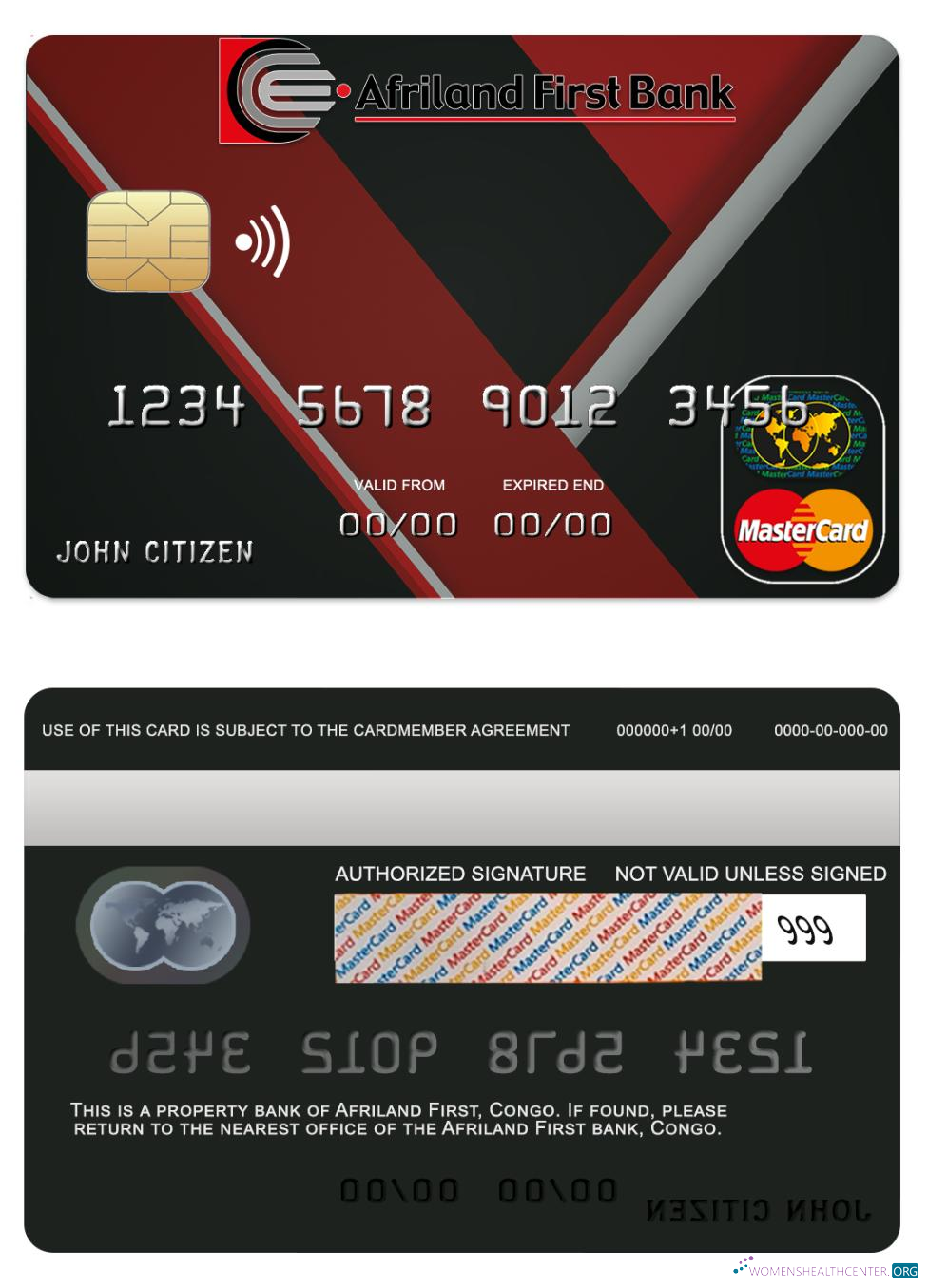 Editierbare Herunterladen Kongo Afriland Erste Bank Mastercard Photoshop Vorlage