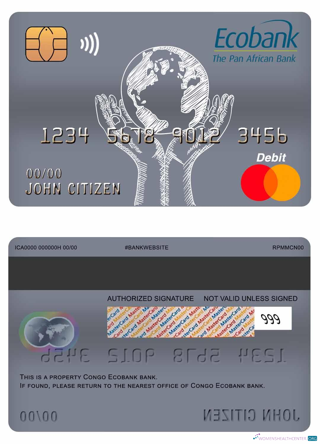 Hochwertige Herunterladen Kongo Ecobank Bank Master Debit Karte Photoshop Vorlage