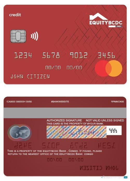 Hochwertige Herunterladen Kongo EquityBCDC Bank Kredit Mastercard Photoshop Vorlage