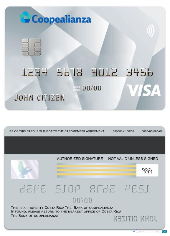 Professionelle Herunterladen Costa Rica Coopealianza Visa Platin Karte Photoshop Vorlage