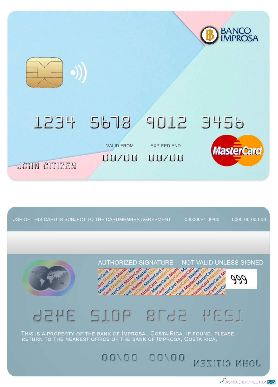 Premium Herunterladen Costa Rica Improsa Bank Mastercard Photoshop Vorlage