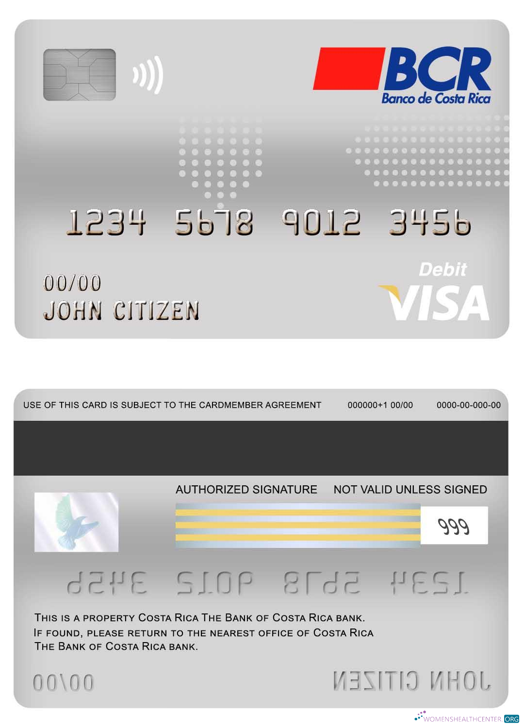 Premium Herunterladen Costa Rica The Bank von Costa Rica Bank Visa Debit Karte Photoshop Vorlage