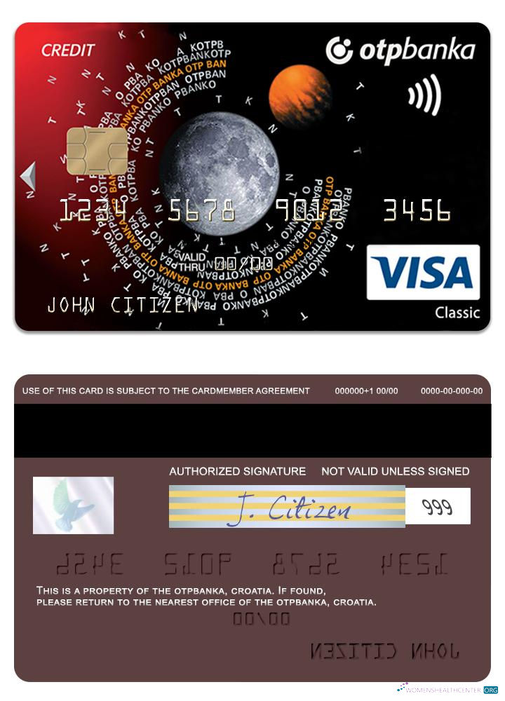 Professionelle Herunterladen Kroatien OTP Banka Visa Classic Instalment Karte Photoshop Vorlage