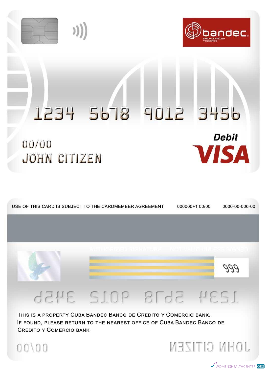 Realistische Herunterladen Kuba Bandec Banco de Credito Y Comercio Bank Visa Debit Karte Photoshop Vorlage