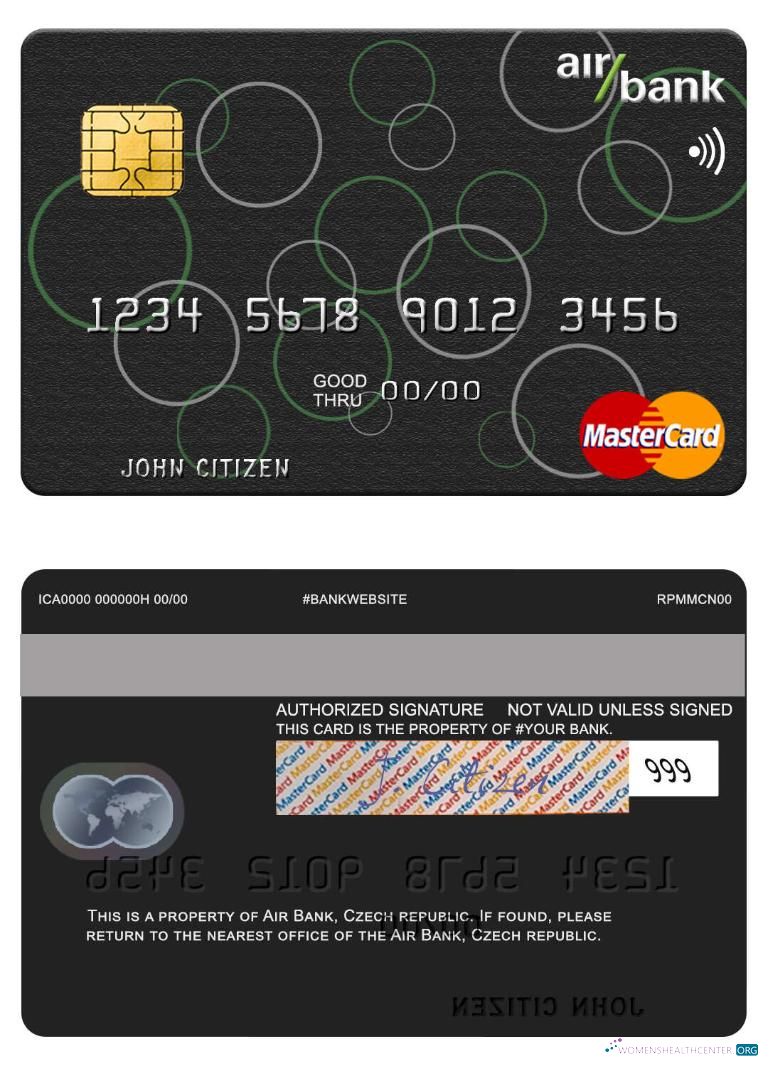 Realistische Herunterladen Tschechien Air Bank Mastercard Photoshop Vorlage