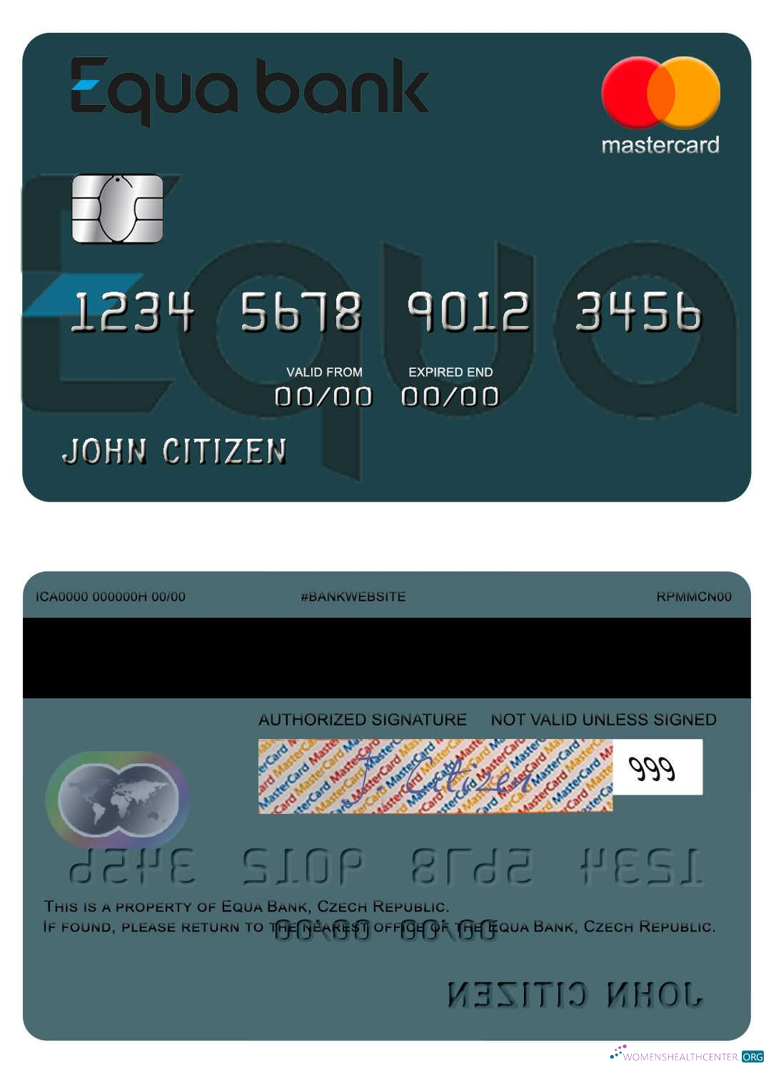 Professionelle Herunterladen Tschechien Equa Bank Mastercard Photoshop Vorlage
