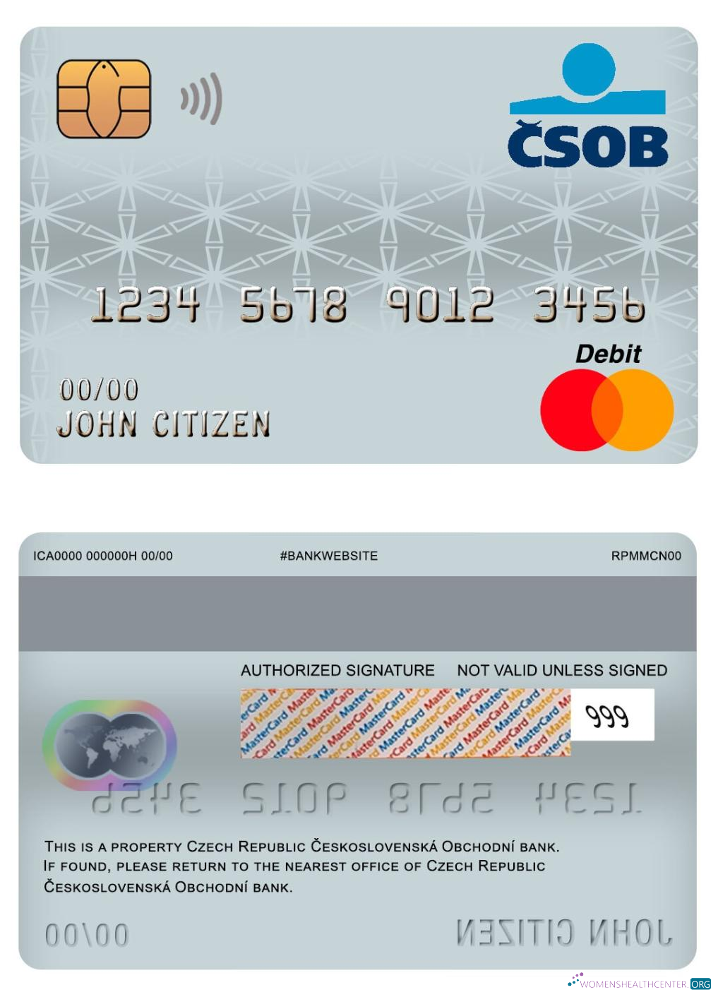 Hochwertige Herunterladen Tschechien Republik Ceskoslovenská Obchodní Bank Master Debit Karte Photoshop Vorlage
