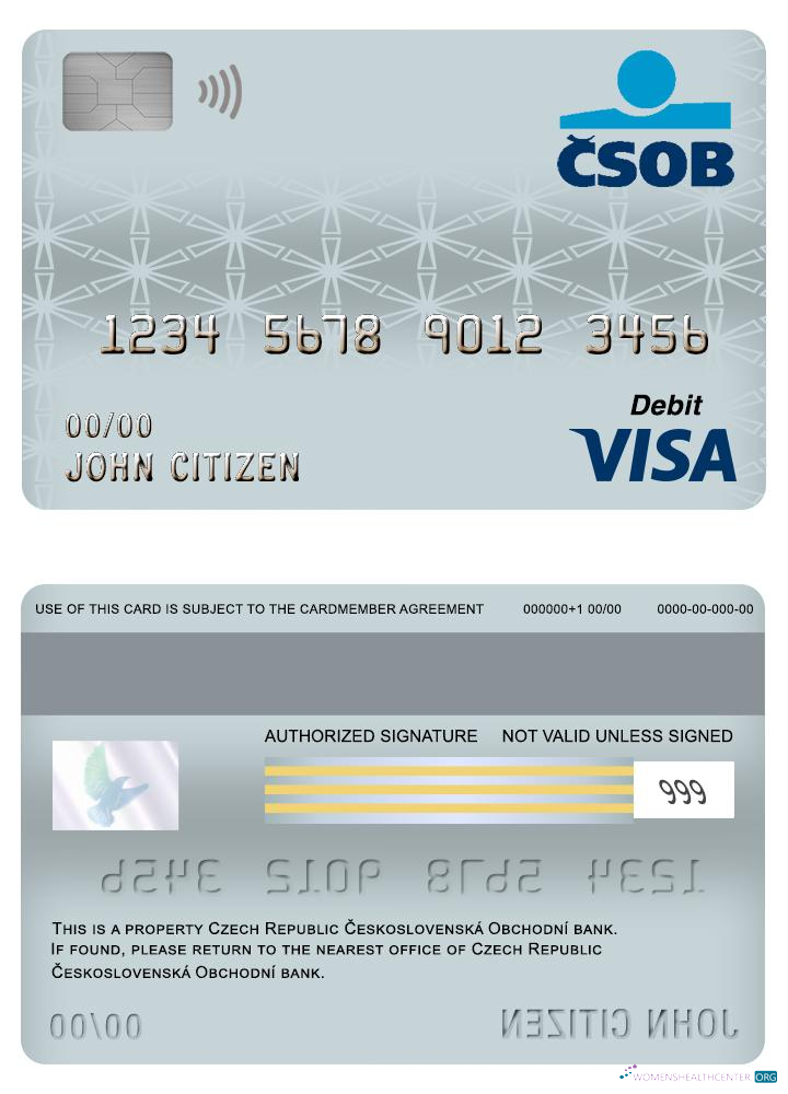 Realistische Herunterladen Tschechien Republik Ceskoslovenská Obchodní Bank Visa Debit Karte T Photoshop Vorlage