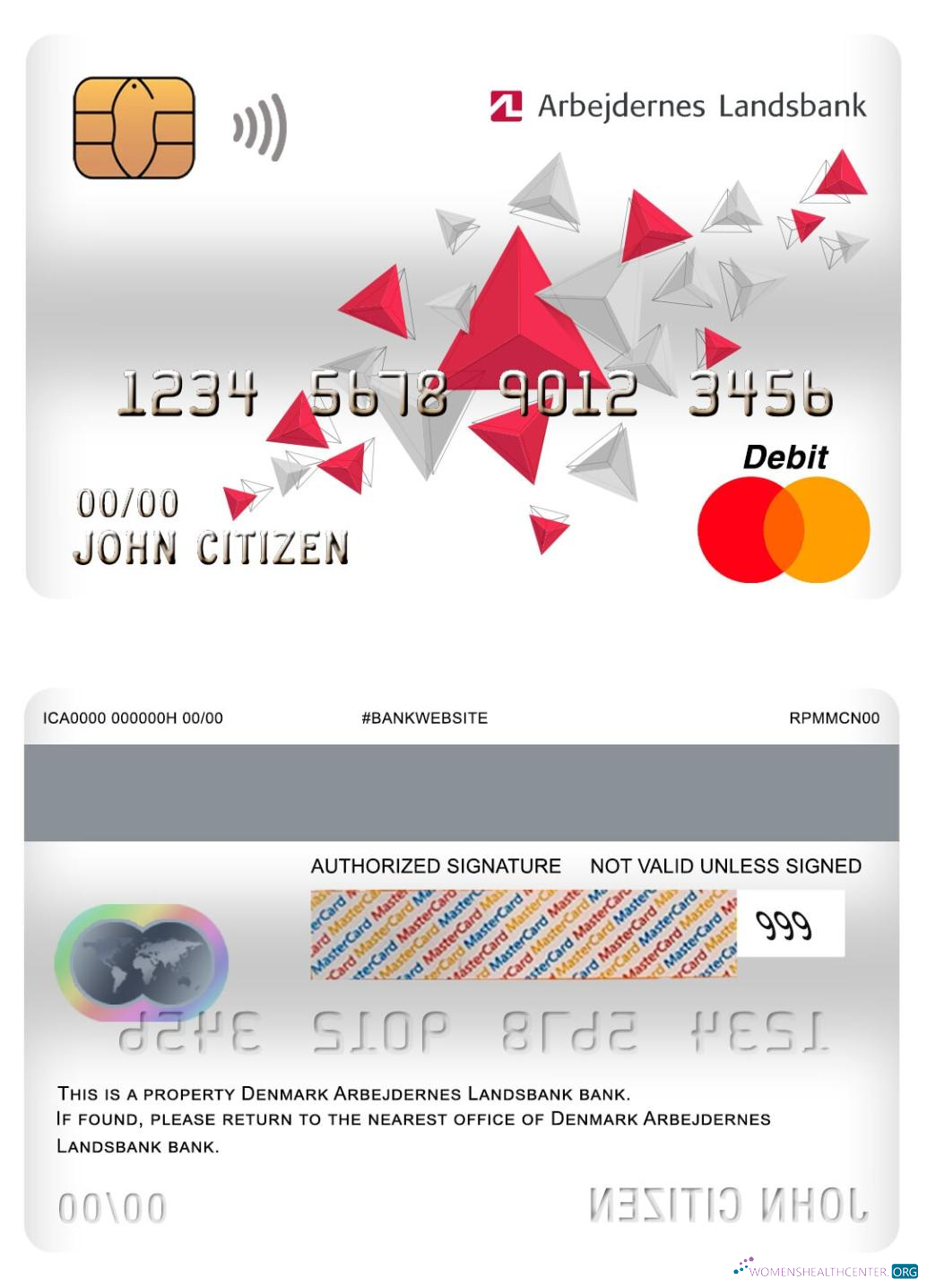 Premium Herunterladen Dänemark Arbejdernes Landsbank Bank Master Debit Karte Photoshop Vorlage