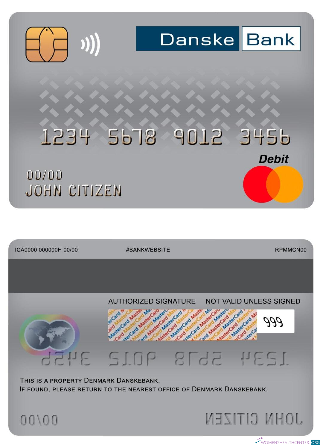 Hochwertige Herunterladen Dänemark Danskebank Master Debit Karte Photoshop Vorlage
