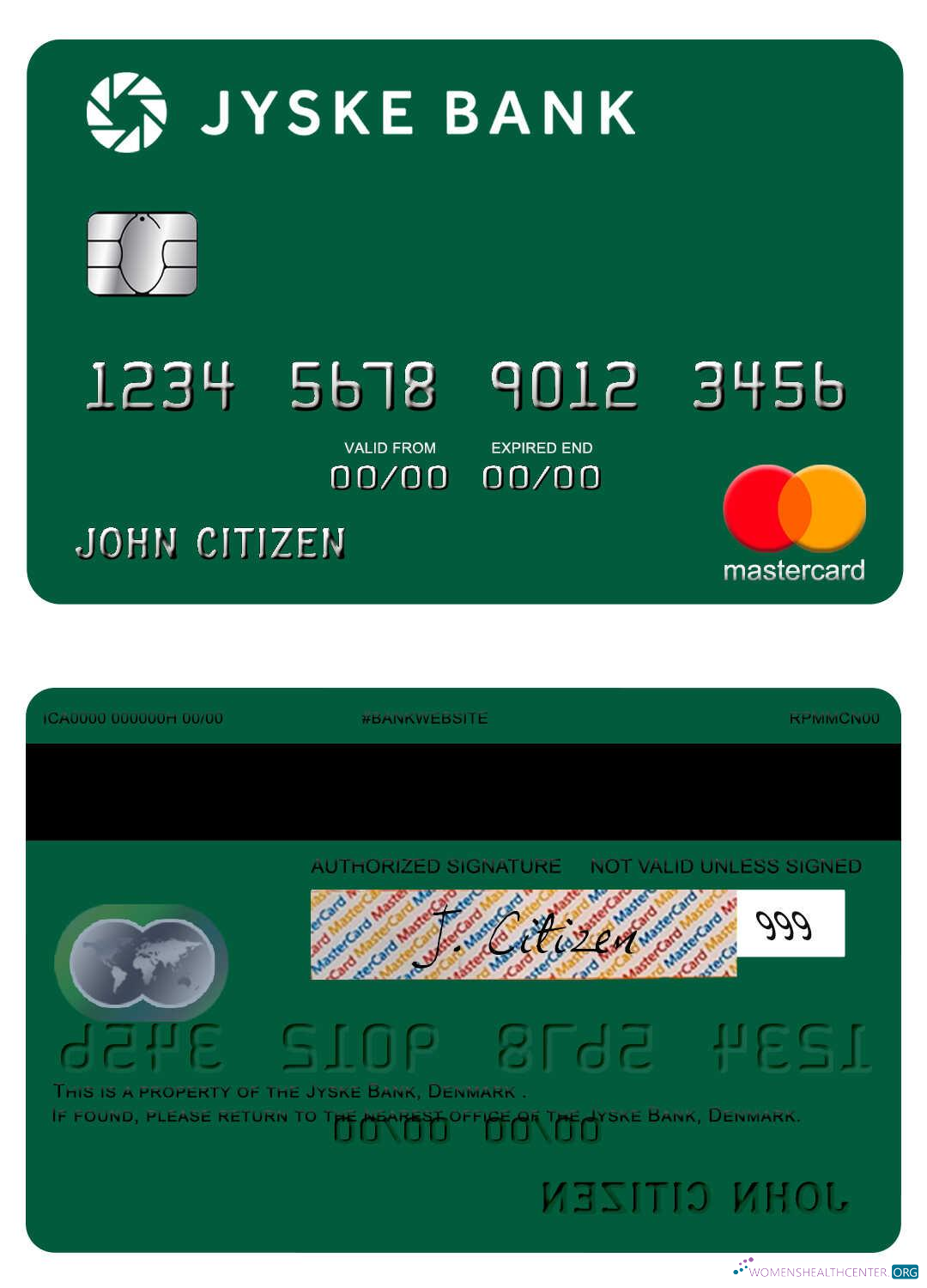 Professionelle Herunterladen Dänemark Jyske Bank Mastercard Photoshop Vorlage