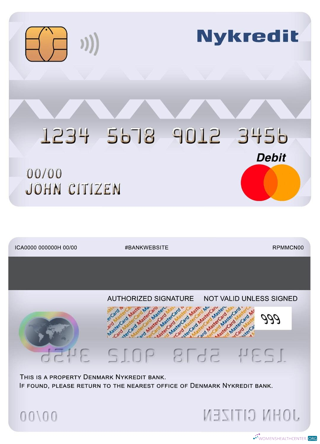 Professionelle Herunterladen Dänemark Nykredit Bank Master Debit Karte Photoshop Vorlage