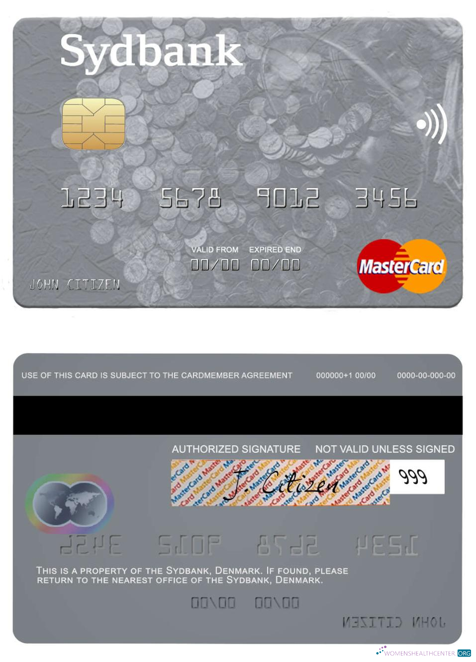 Hochwertige Herunterladen Dänemark Sydbank Mastercard Photoshop Vorlage