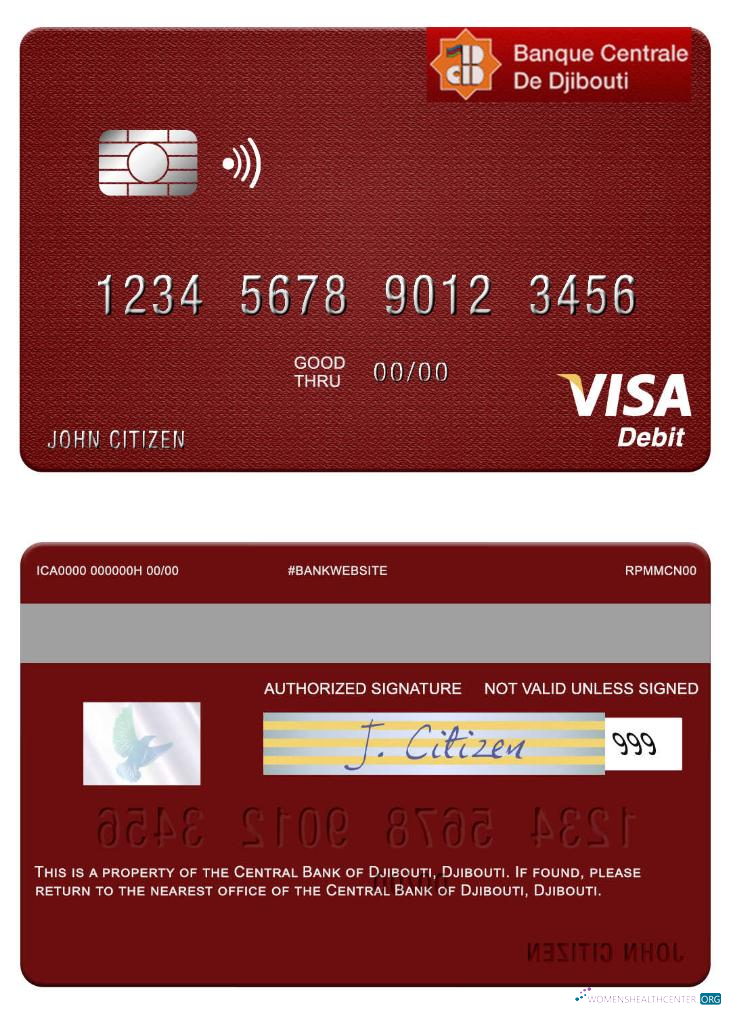 Premium Herunterladen Dschibuti Zentral Bank von Dschibuti Visa Debit Karte Photoshop Vorlage