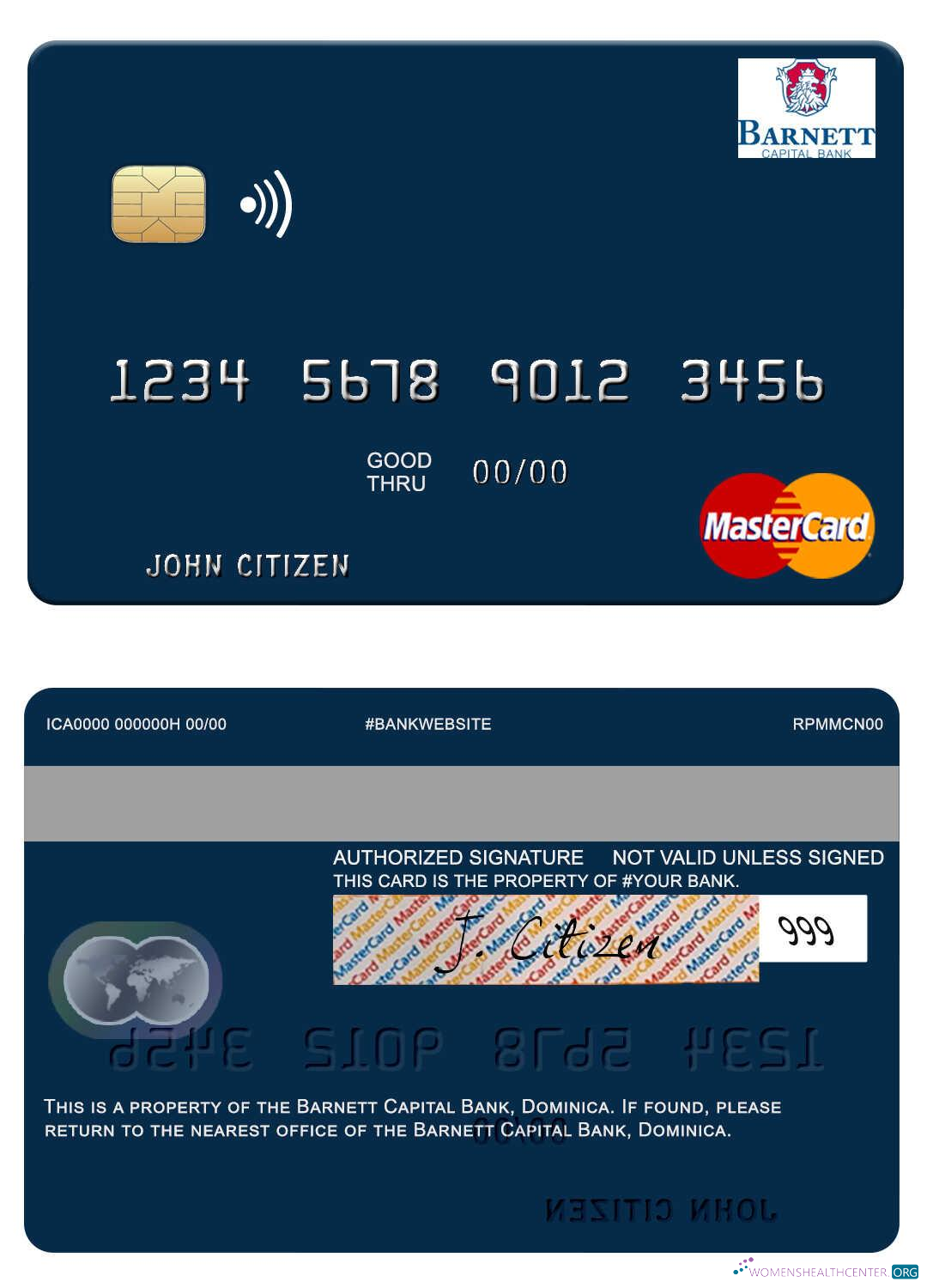Hochwertige Herunterladen Dominica Barnett Hauptstadt Bank Mastercard Photoshop Vorlage