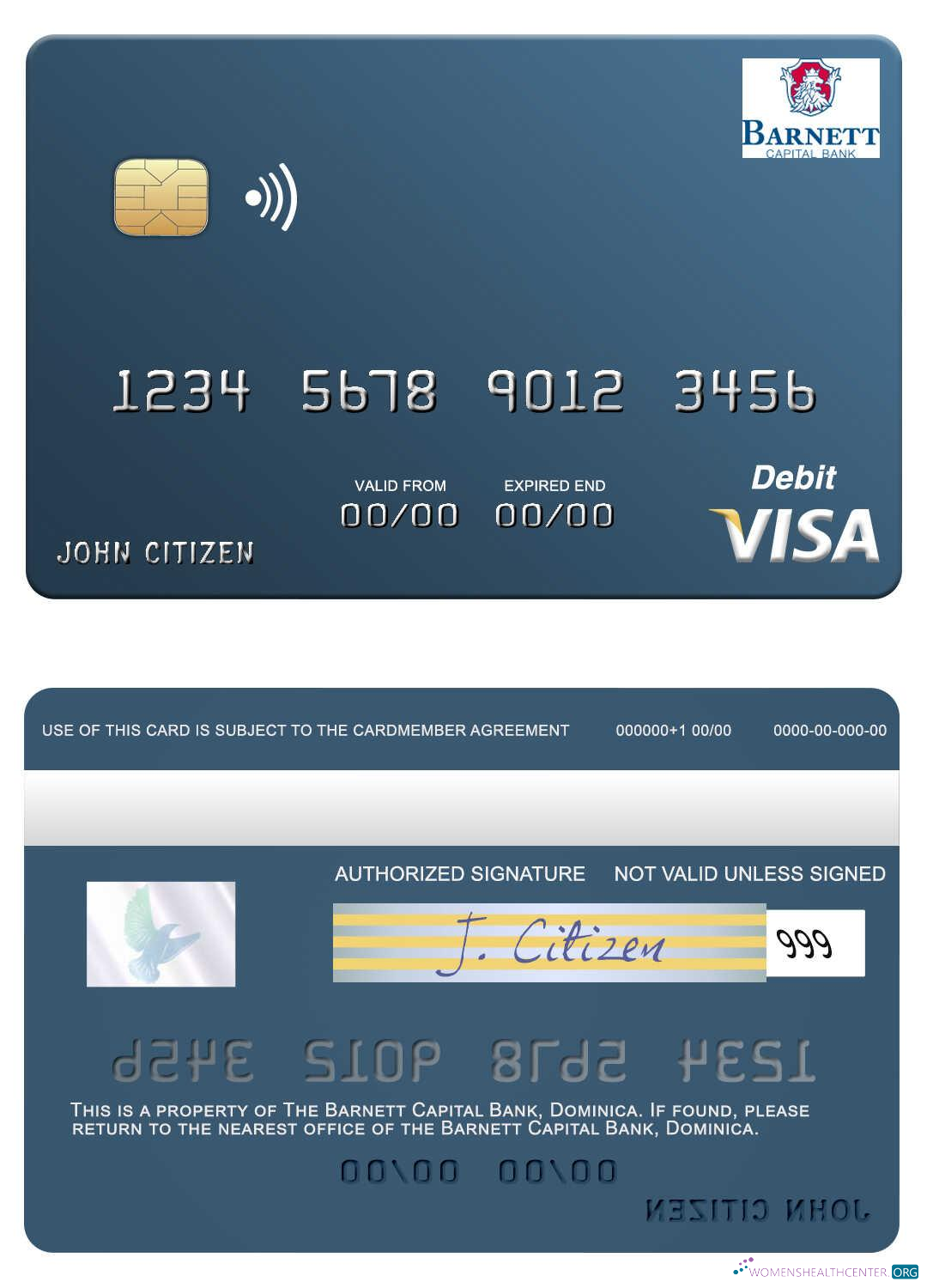 Editierbare Herunterladen Dominica Barnett Hauptstadt Bank Visa Debit Karte Photoshop Vorlage