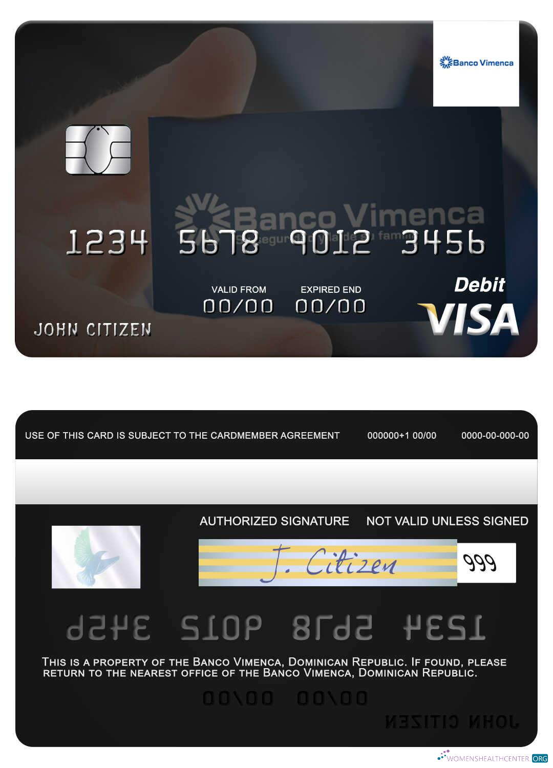 Premium Herunterladen Dominikanische Republik Banco Vimecan Visa Debit Karte Photoshop Vorlage