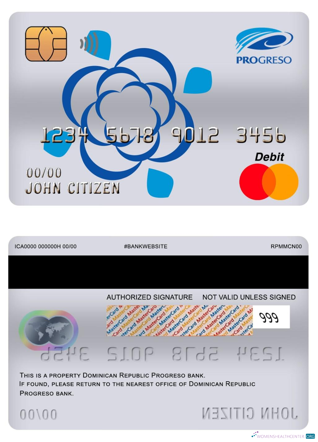 Premium Herunterladen Dominikanische Republik Progreso Bank Master Debit Karte Photoshop Vorlage