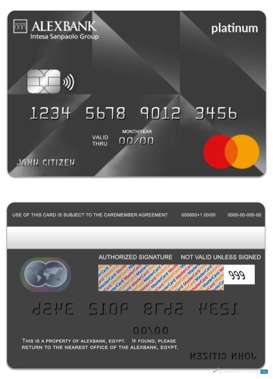 Professionelle Herunterladen Ägypten Alexbank Platin Mastercard Photoshop Vorlage