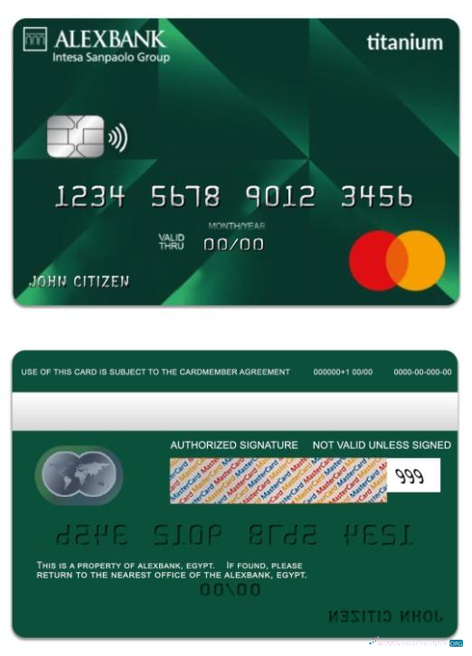 Premium Herunterladen Ägypten Alexbank Titanium Mastercard Photoshop Vorlage