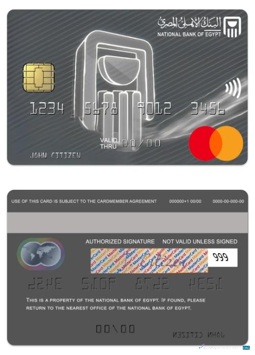 Realistische Herunterladen Ägypten National Bank von Ägypten Titanium Mastercard Photoshop Vorlage