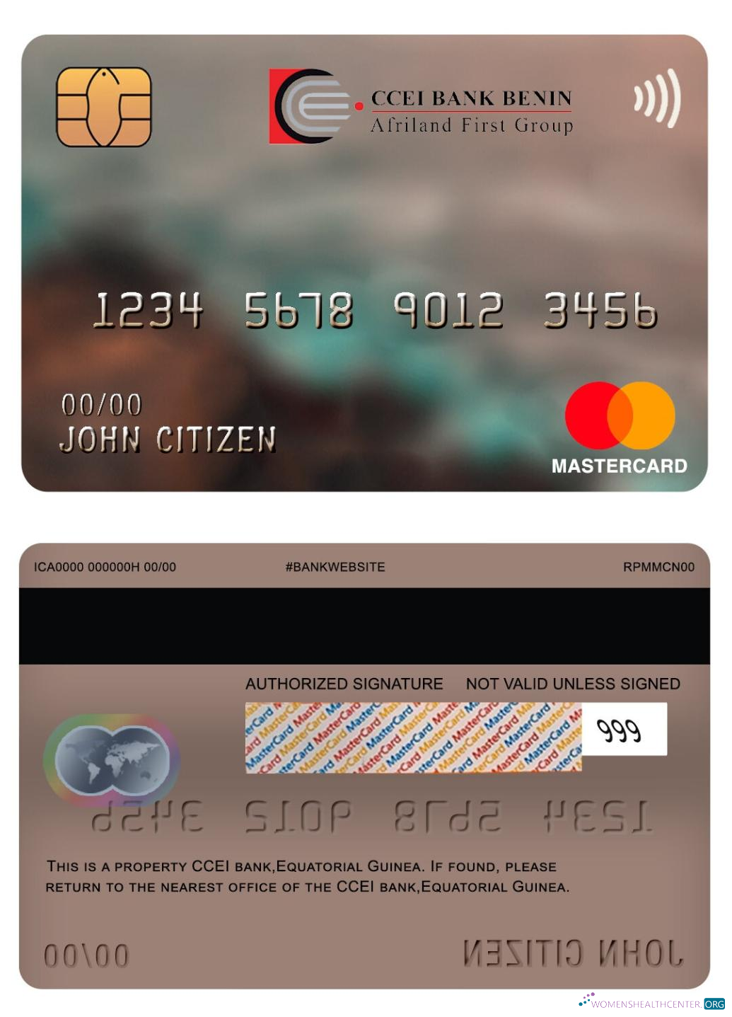 Professionelle Herunterladen Equatorial Guinea CCEI Bank Mastercard Photoshop Vorlage