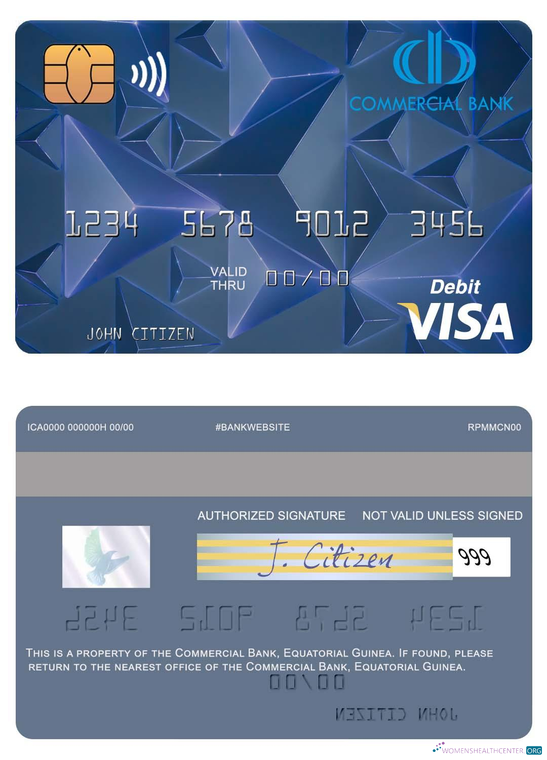 Hochwertige Herunterladen Equatorial Guinea Commerical Bank Guinee Equatoriale Visa Debit Karte Photoshop Vorlage